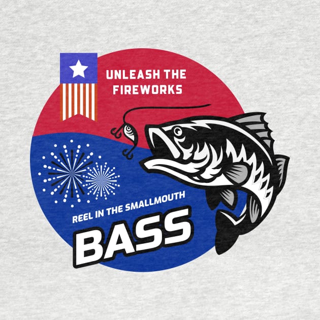 Unleash the Fireworks and Reel in the Smallmouth Bass - 4th July by lildoodleTees